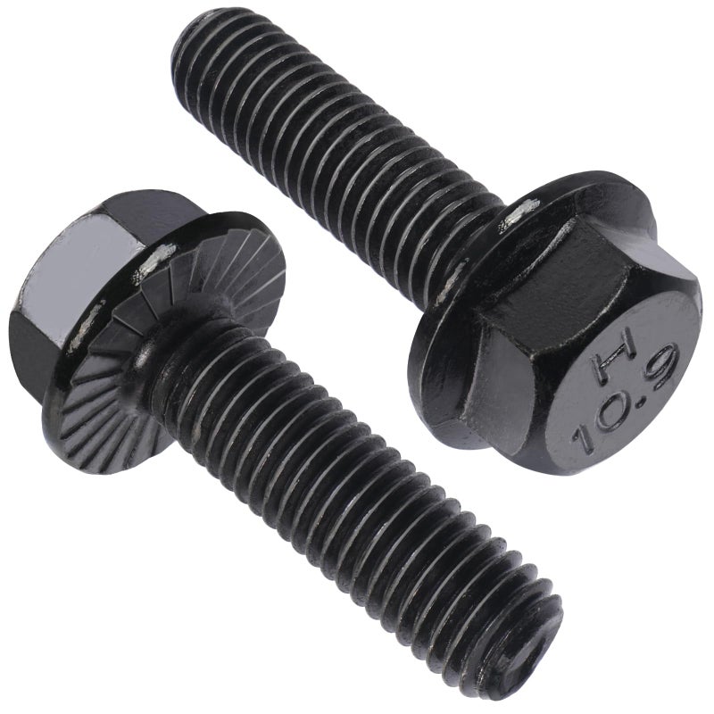 VGBUY M10-1.5 x 25mm Flanged Hex Head Bolts,Class 10.9 Black Zinc Plated,Fully Threaded,Black External Flange Hex Drive Screws,Pump,Fix Car,DIY Project(16Pcs) - Image 1
